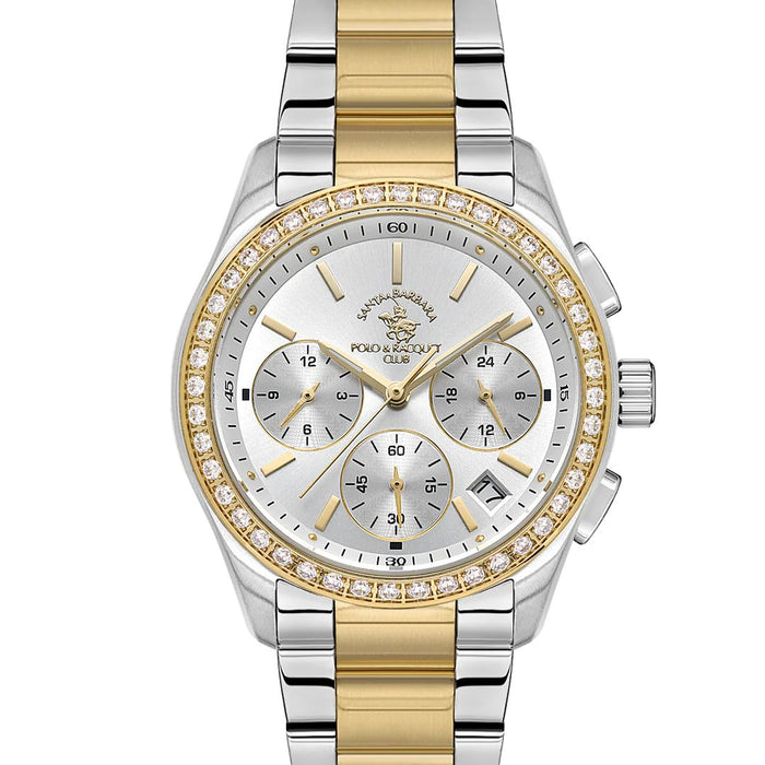 Santa Barbara Polo & Racquet Club Chronograph Two-Tone Silver & Gold Watch