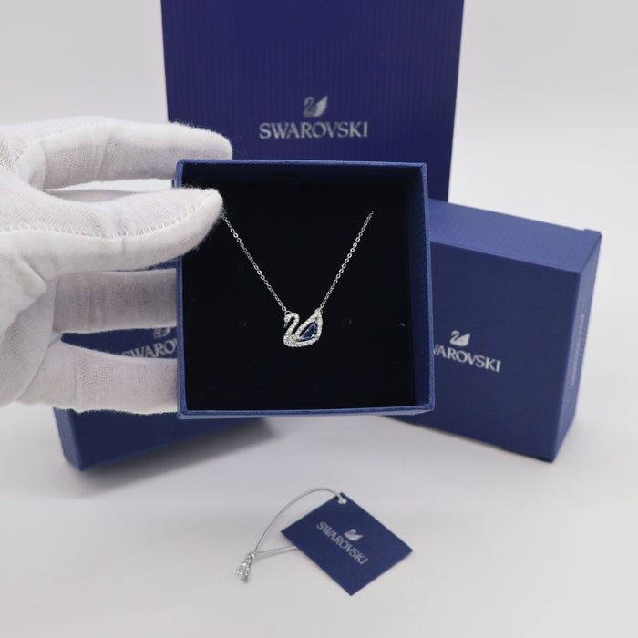 Swarovski Iconic Swan Necklace – Blue & White Crystal - 5521074