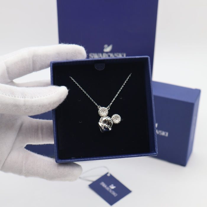 Swarovski x Disney Mickey Mouse Pendant Necklace – Silver Crystal Charm - SH1X443