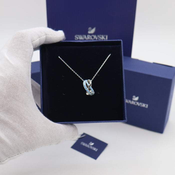 Swarovski Infinity Blue Crystal Necklace – Rhodium Plated - 5582806