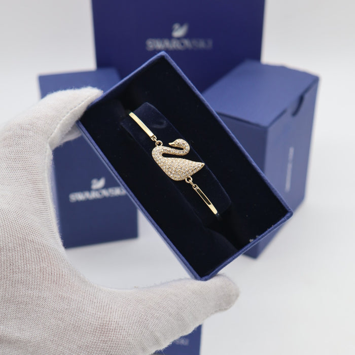 Swarovski Iconic Swan Bracelet in Gold Tone with Crystal Accents - 5083133
