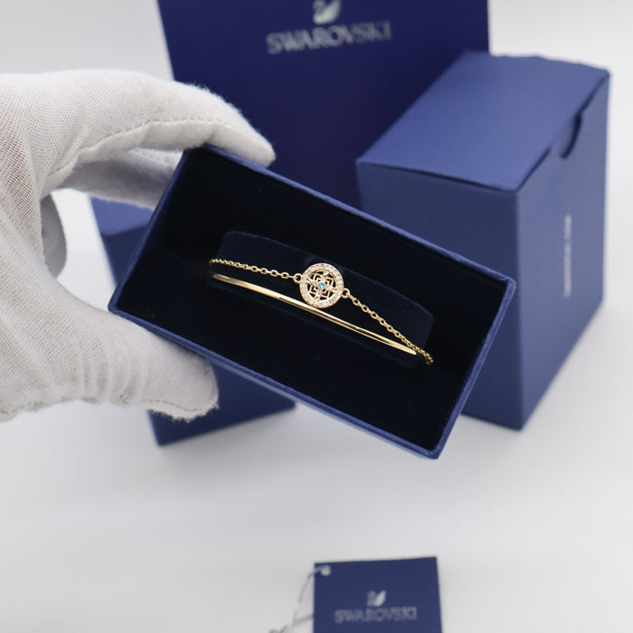 Swarovski Gold-Tone Geometric Compass-Inspired Bracelet with Crystals - 5521493