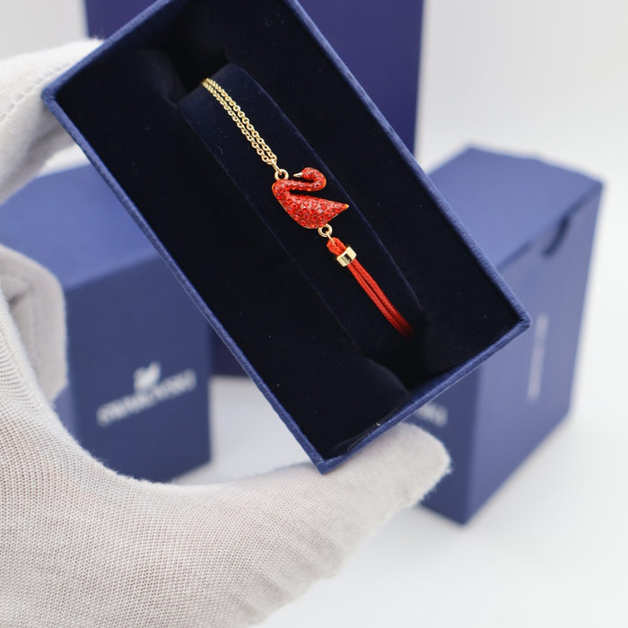 Swarovski Iconic Swan Red Crystal Bracelet – Gold Tone - 5465403