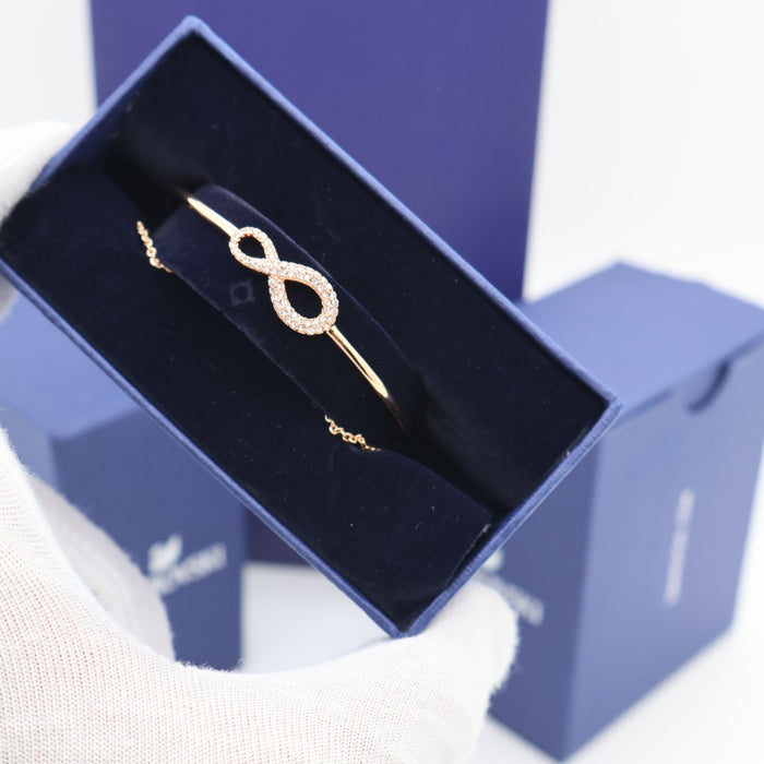 Swarovski Infinity Bangle Bracelet in Rose Gold with Clear Crystals - 5518871