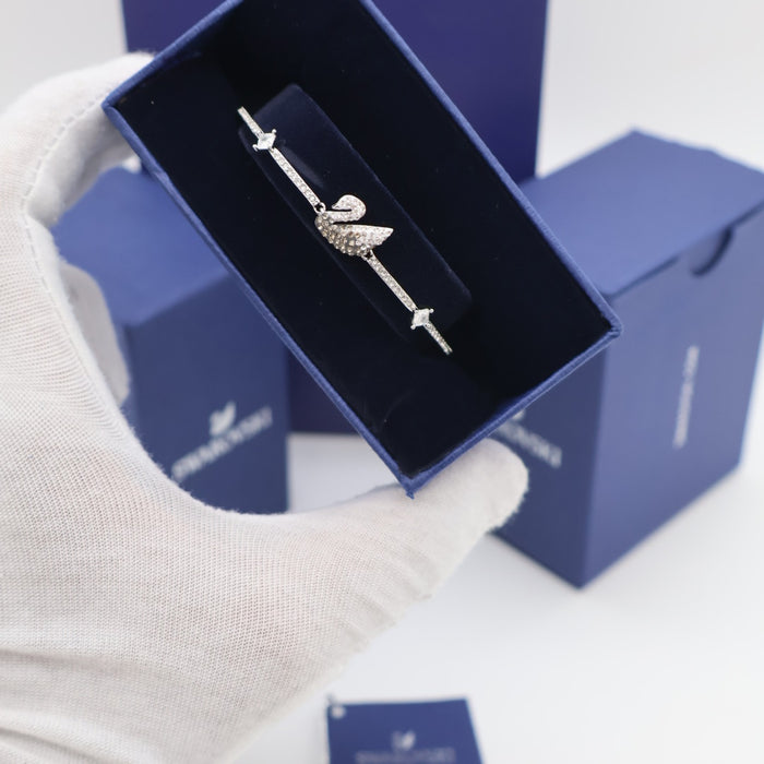 Swarovski Iconic Swan Bracelet – White Crystal & Rhodium Finish - 5614119