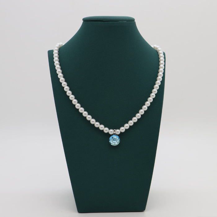 Light Blue Crystal Necklace By Swarovski Crystal
