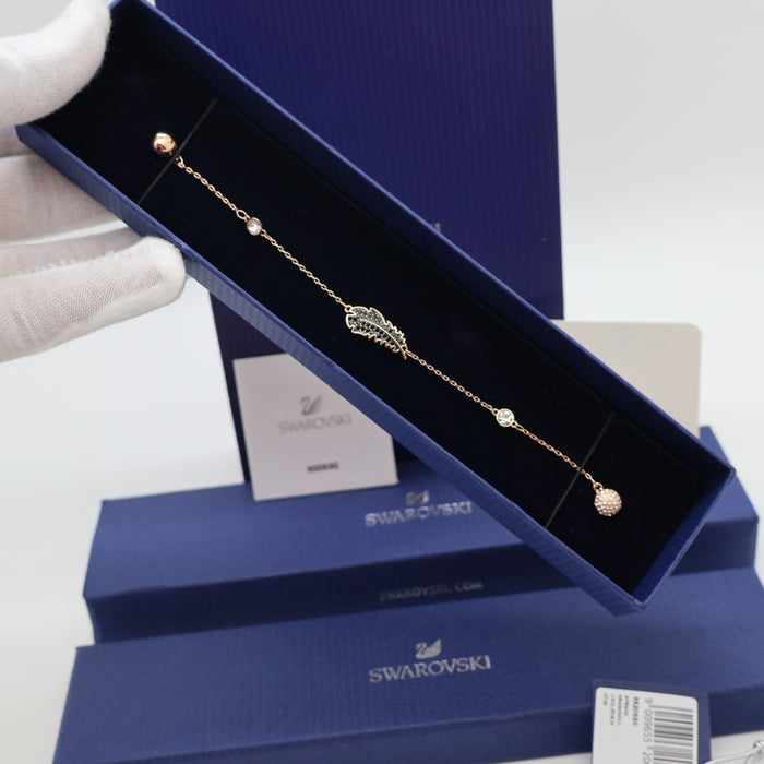 Swarovski Rose Gold Leaf Bracelet with Crystals - 5495340