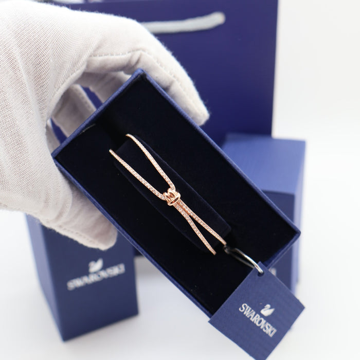 Swarovski Rose Gold Knot Bangle Bracelet - 5390818