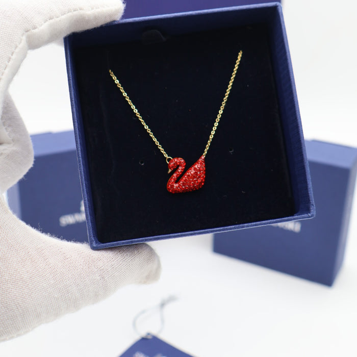 Swarovski Red Swan Pendant Necklace with Gold-Tone Chain - 5465400