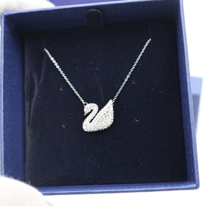 Swarovski Iconic Swan Necklace – White Crystal Pavé, Rhodium Plated - 5007735