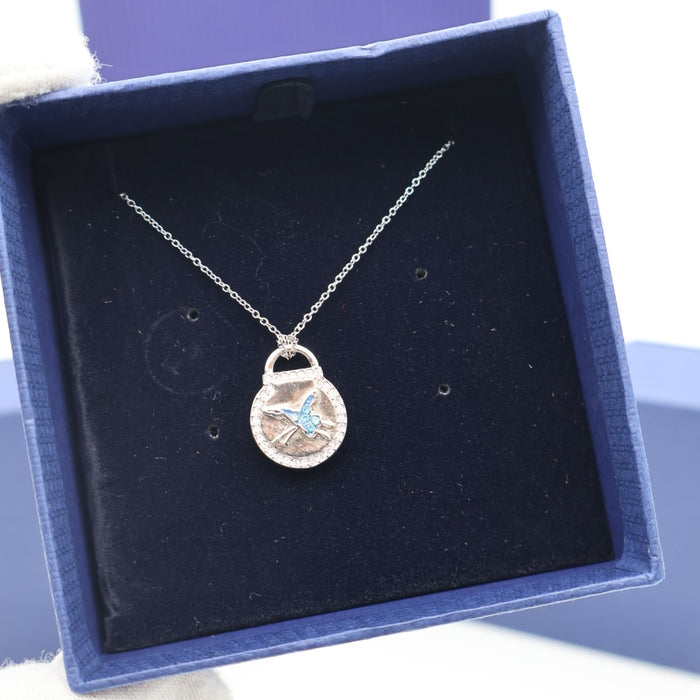 Swarovski Symbolic Padlock Pendant Necklace – Blue Crystal Accents - 5568037