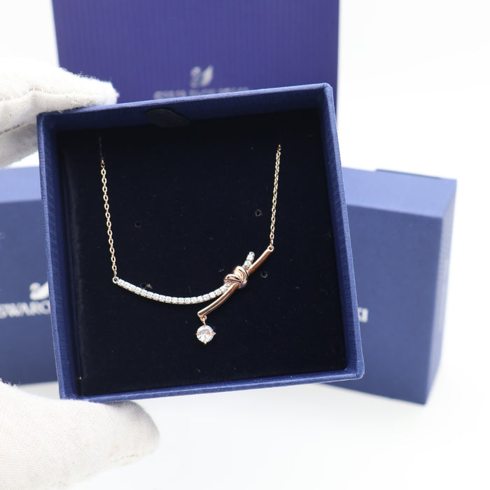 Swarovski Rose Gold Knot Pendant Necklace - 5517951