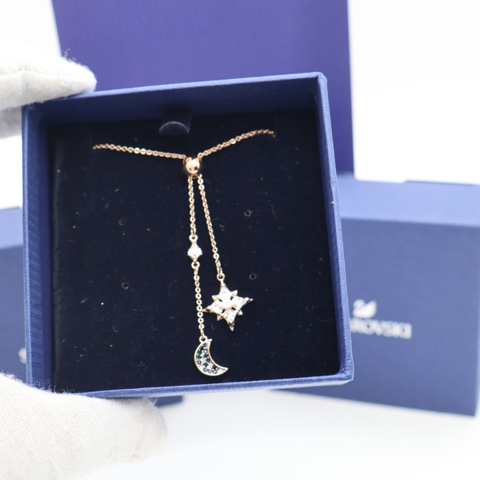 Swarovski Rose Gold Moon & Star Pendant Necklace - 5494357