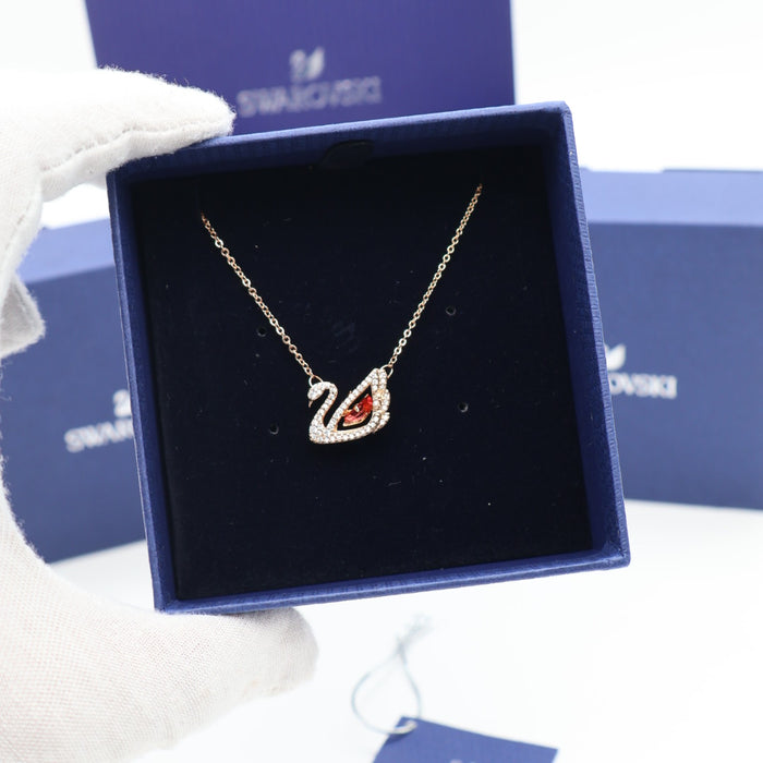 Swarovski Swan Pendant Necklace with Red Crystal - 5614123