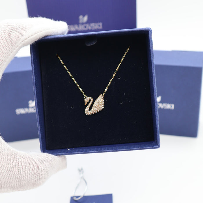 Swarovski Iconic Swan Necklace – Crystal Pavé, Gold Tone - 5121597