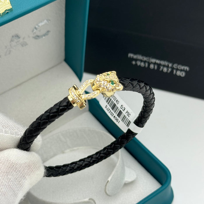 Premium Black Leather-Gold Serpent
