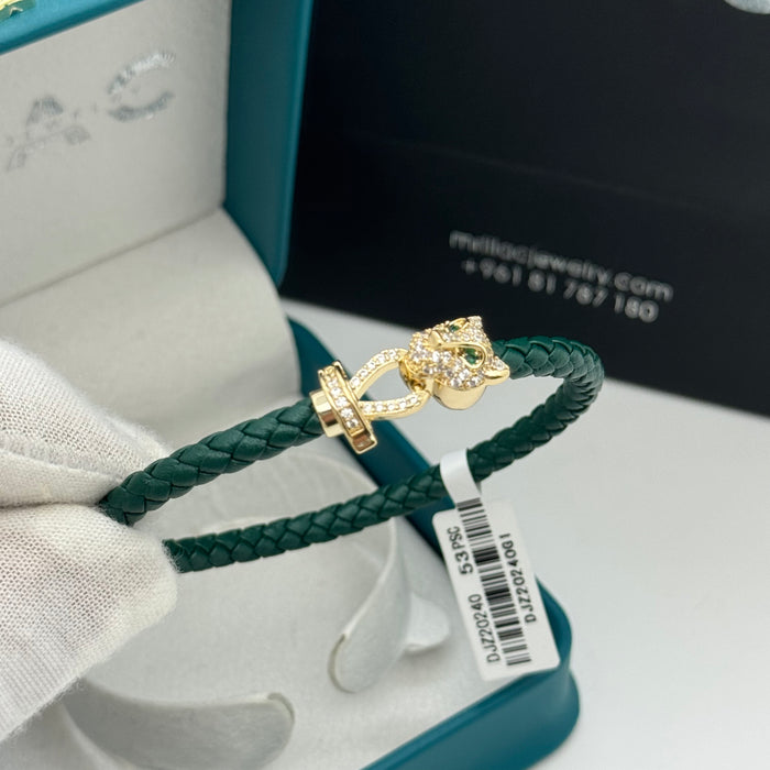 Premium Green Leather-Gold Serpent