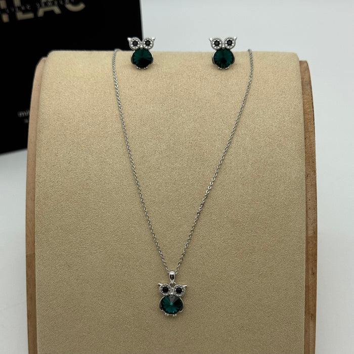 Necklace Matching Earring Set By Swarovski Crystals