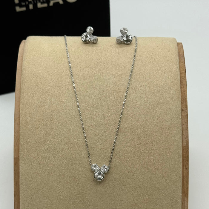 Necklace Matching Earring Set By Swarovski Crystals