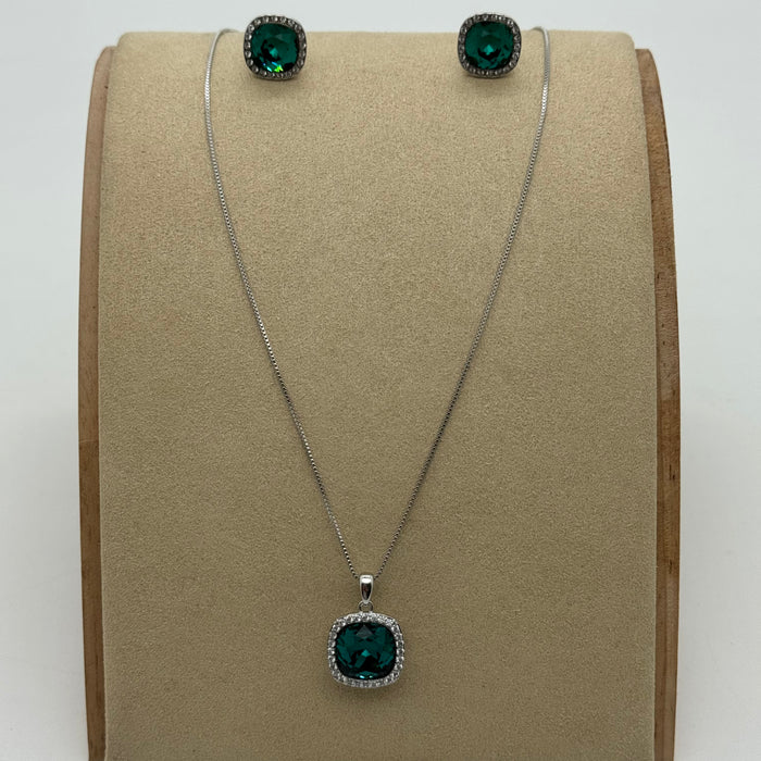 Necklace Matching Earring Set By Swarovski Crystal