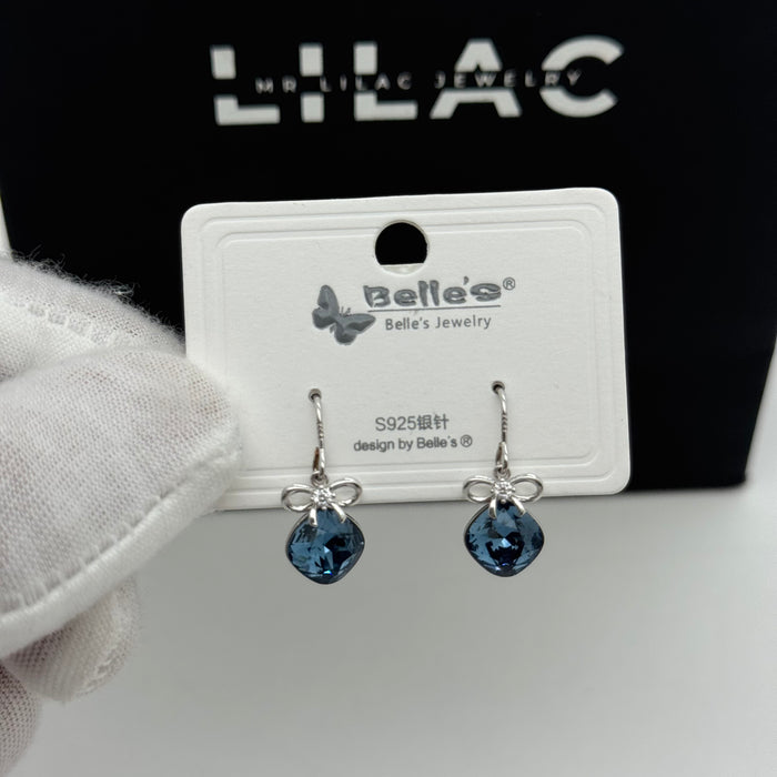 Blue Crystal By Swarovski Crystal Earring