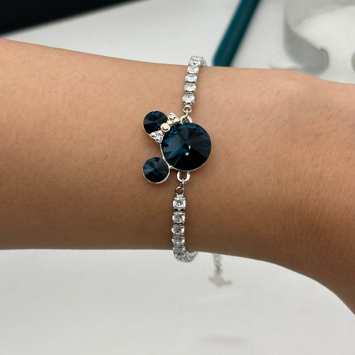 Elegant Swarovski Mickey-Inspired Crystal Bracelet