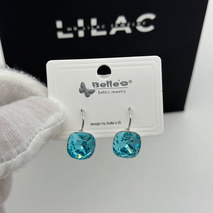 Blue Crystal Earring By Swarovski Crystal