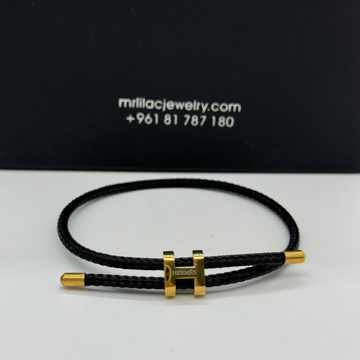 Hermes Hapi Double Tour Leather Bracelet