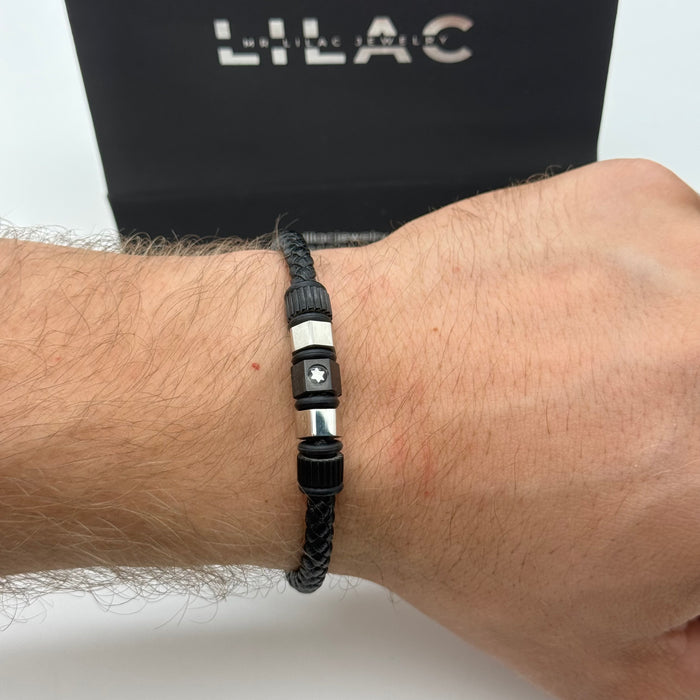 Montblanc-Inspired Braided Leather Bracelet – Modern Minimalist