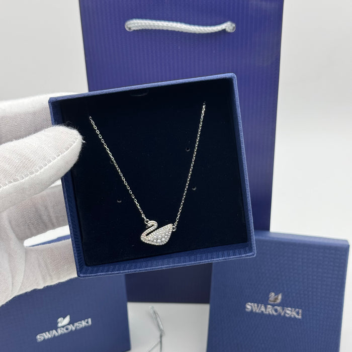 Swarovski Iconic Swan Pendant Necklace – White Crystals - 5215034