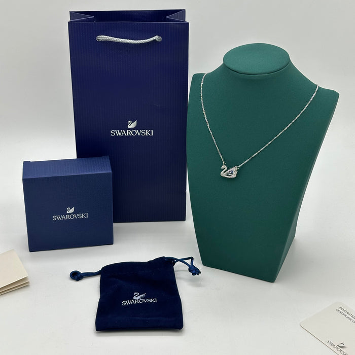Swarovski Iconic Swan Pendant Necklace β White & Blue Crystals - 5533397