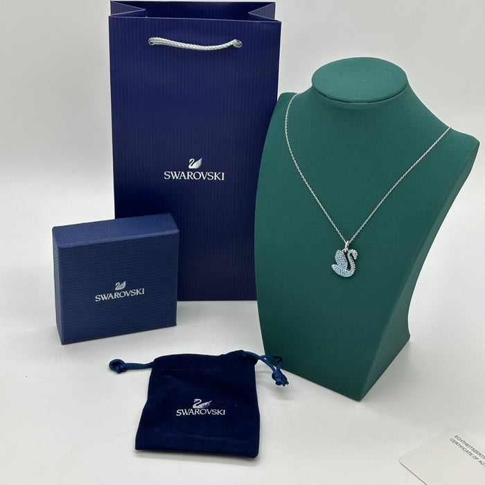 Swarovski Iconic Swan Pendant Necklace β Light Blue Elegance - 5680422