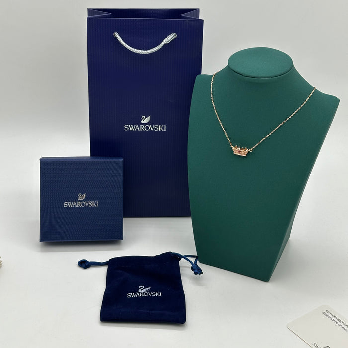 Swarovski Crown Pendant Necklace – Rose Gold Elegance for a Queen - 5529705
