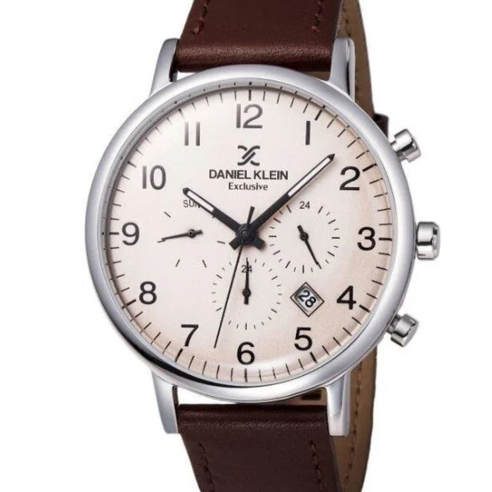 Daniel Klein Exclusive Chronograph Men's Watch – Brown Leather Strap