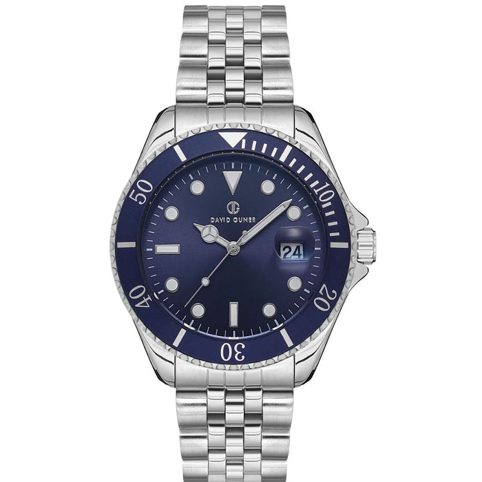 David Gunner Stainless Steel Diver Watch – Deep Blue Dial & Bezel