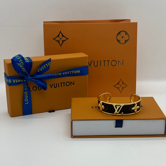 Louis Vuitton Nanogram Bangle Bracelet  
 Color: Brown / Gold