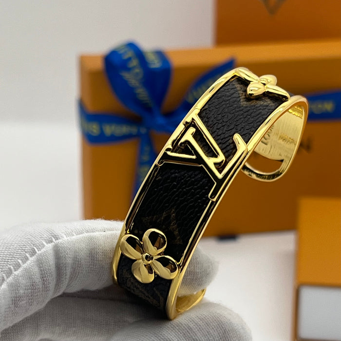 Louis Vuitton Nanogram Bangle Bracelet  
 Color: Brown / Gold