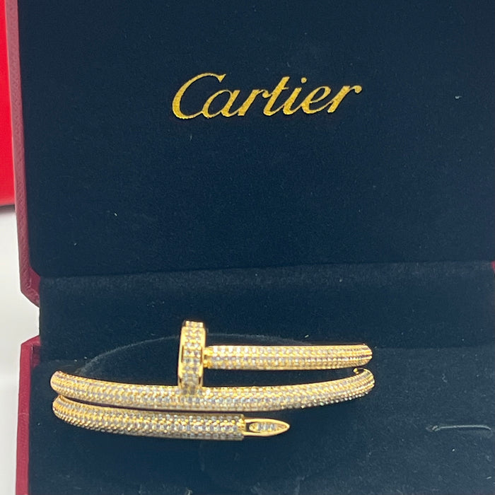 Juste un Clou Double-Tour Bangles  
 Color: Silver and Gold