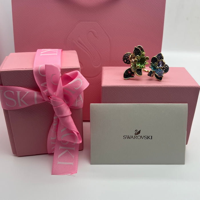 Swarovski Idyllia Open Flower Ring
 Color: Multicolored (featuring green, purple, blue, yellow, and pink crystals)