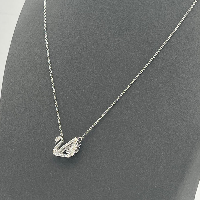 Swarovski Iconic Swan Pendant (Pink Edition)  
 Color: Silver, Clear, and Pink