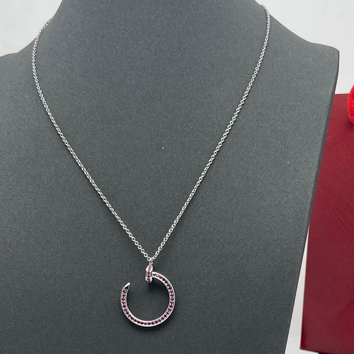 Juste un Clou Necklace  
 Color: Gold / /silver (Pink crystal)