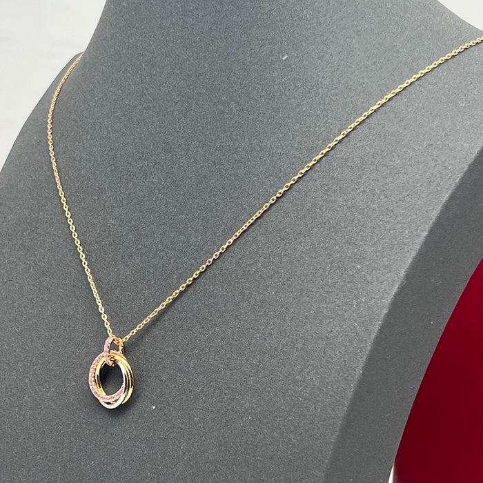 Trinity  Necklace  
 Color: Gold / Multi-gold tones