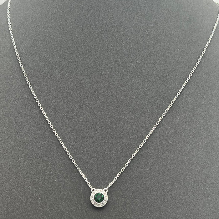 Swarovski Millenia / Constella Halo Pendant (Green Edition)  
 Color: Silver, Emerald Green, and Clear