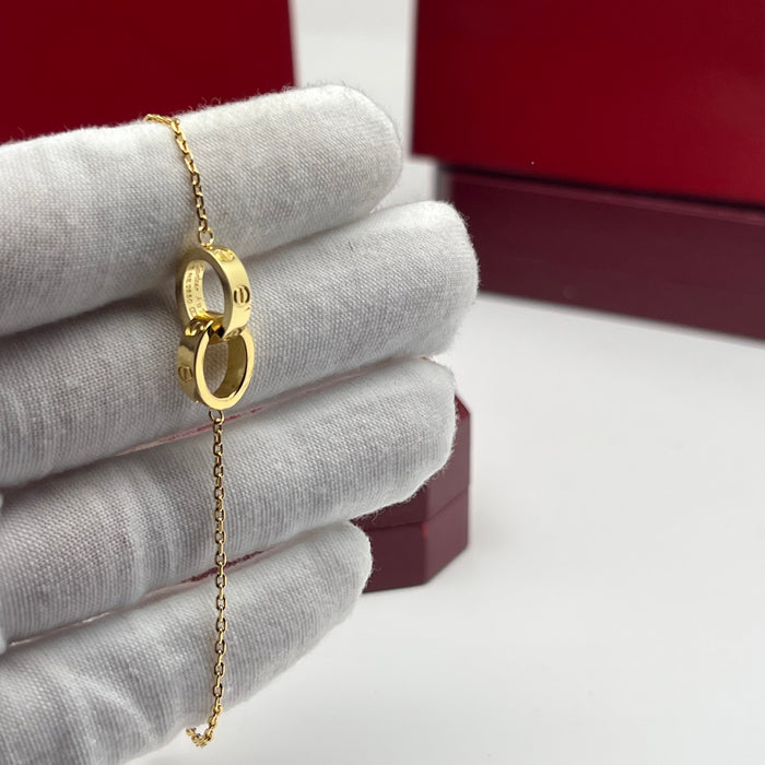 LOVE Bracelet, Interlocking Rings 
 Color: Gold, silver , Rose Gold