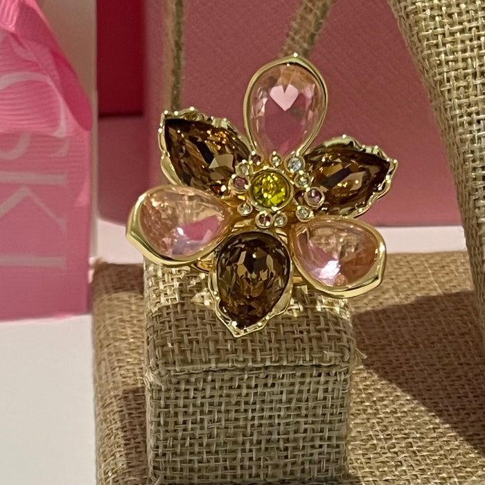 Swarovski Idyllia Flower Ring
 Color: Multicolored (featuring pink, brown, and yellow crystals)