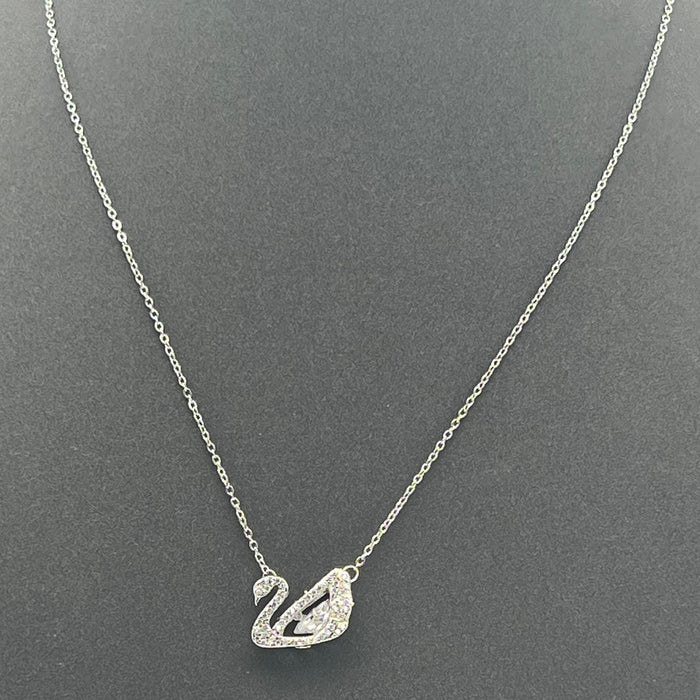 Swarovski Iconic Swan Pendant (Pink Edition)  
 Color: Silver, Clear, and Pink