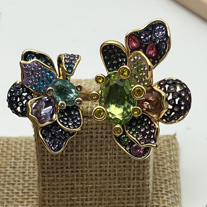 Swarovski Idyllia Open Flower Ring
 Color: Multicolored (featuring green, purple, blue, yellow, and pink crystals)