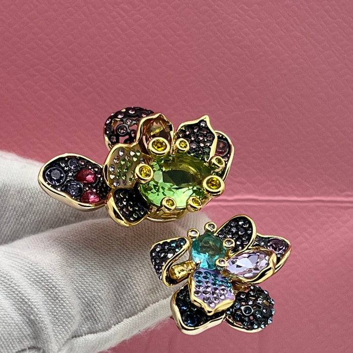 Swarovski Idyllia Open Flower Ring
 Color: Multicolored (featuring green, purple, blue, yellow, and pink crystals)