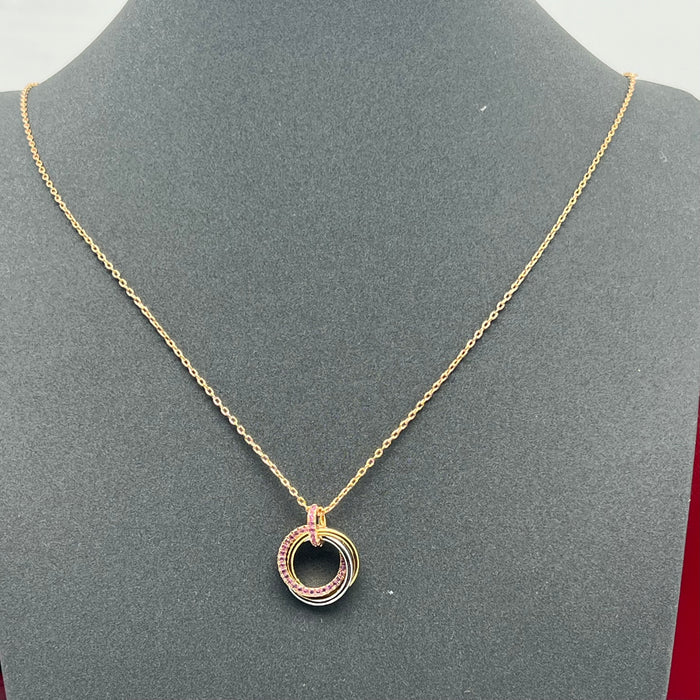 Trinity Necklace  
 Color: Gold / Multi-gold tones
