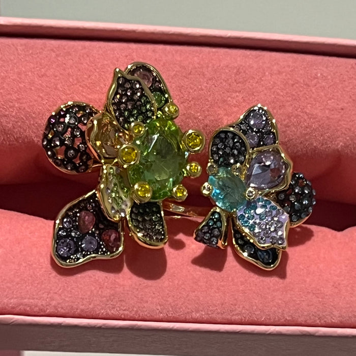 Swarovski Idyllia Open Flower Ring
 Color: Multicolored (featuring green, purple, blue, yellow, and pink crystals)